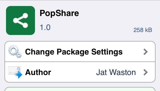 PopShare テキストを選択して即シェア、共有できるTweak!!
