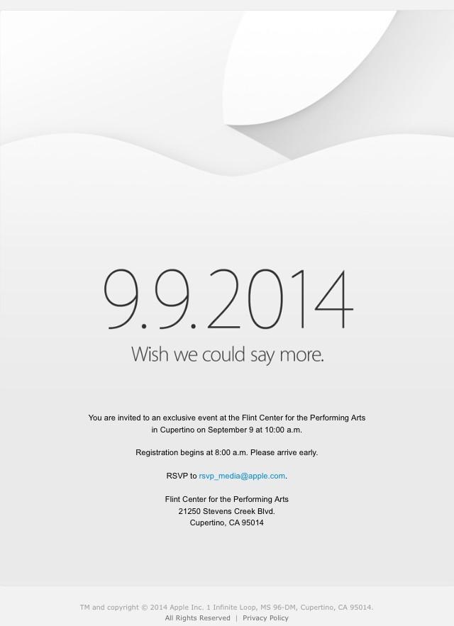 Appleが9月9日にスペシャルイベントを開催すると発表!!キャッチフレーズは「Wish we could say more.」