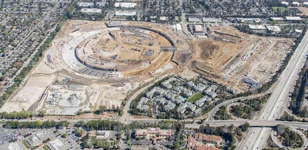 Appleキャンパス 2の工事進捗状況を捉えている新たな映像が投稿される