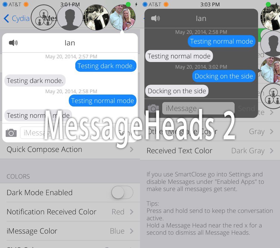 MessageHeads 2がリリースし、iOS 8に対応。メッセージアプリをFacebook風チャットヘッドに。