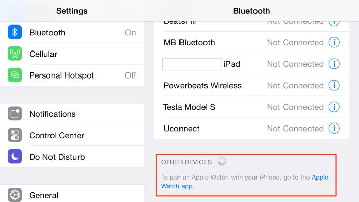 iOS8.2ベータ版ではApple WatchのBluetoothのサポートが追加