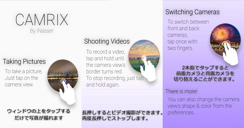 Camrix : カメラアプリを起動せずに、画面上の小さなウィンドウから撮影[脱獄アプリ]